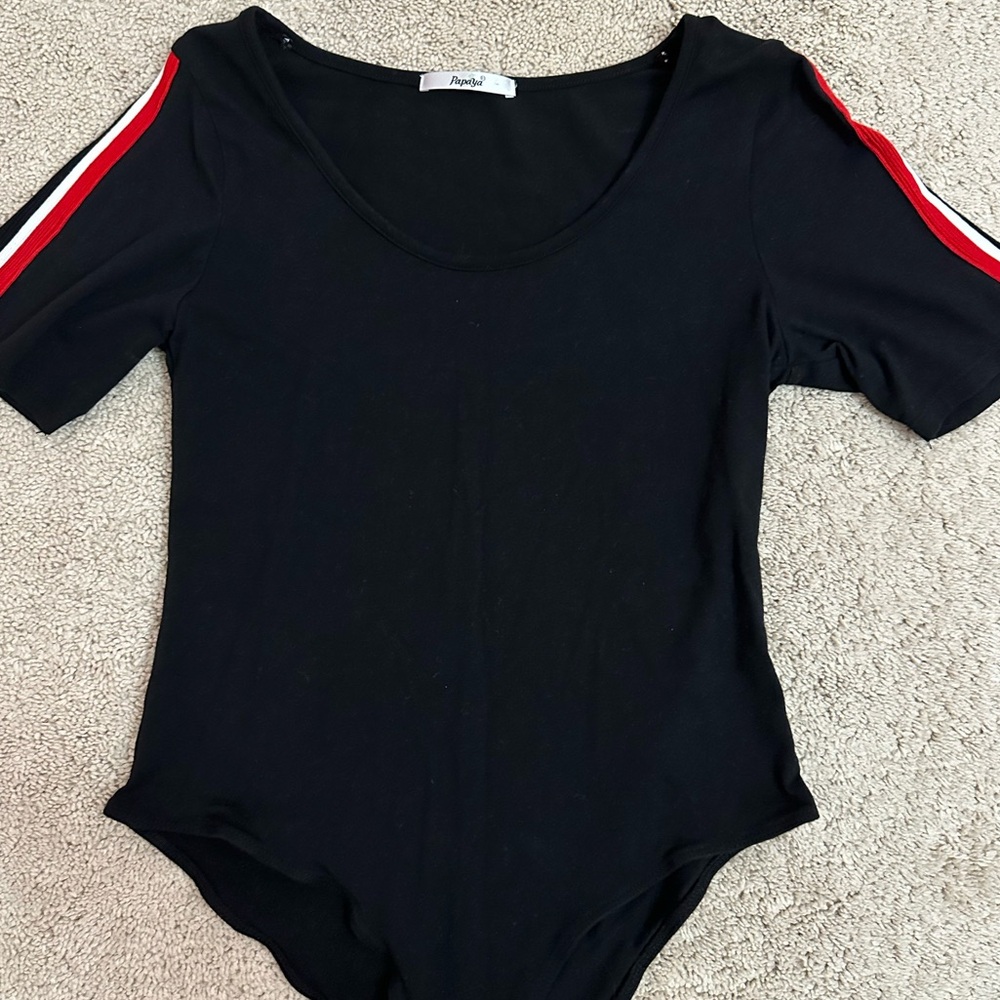 Papaya Medium Black bodysuit